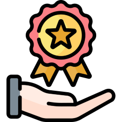 Illustration of hand holding an award